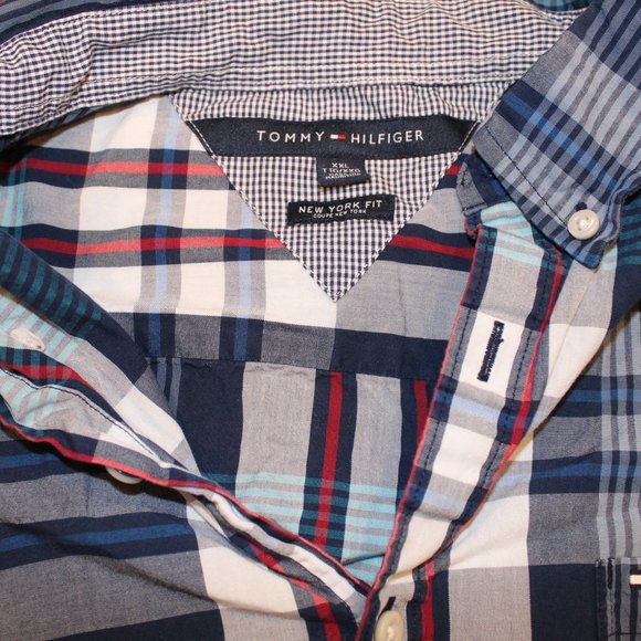 TOMMY NEW YORK FIT PLAID BUTTON DOWN XXL - Picture 3 of 3